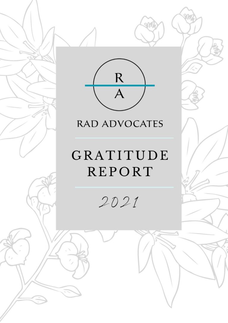 Cover of the RAD Advocates 2021 Annual Gratitude Report