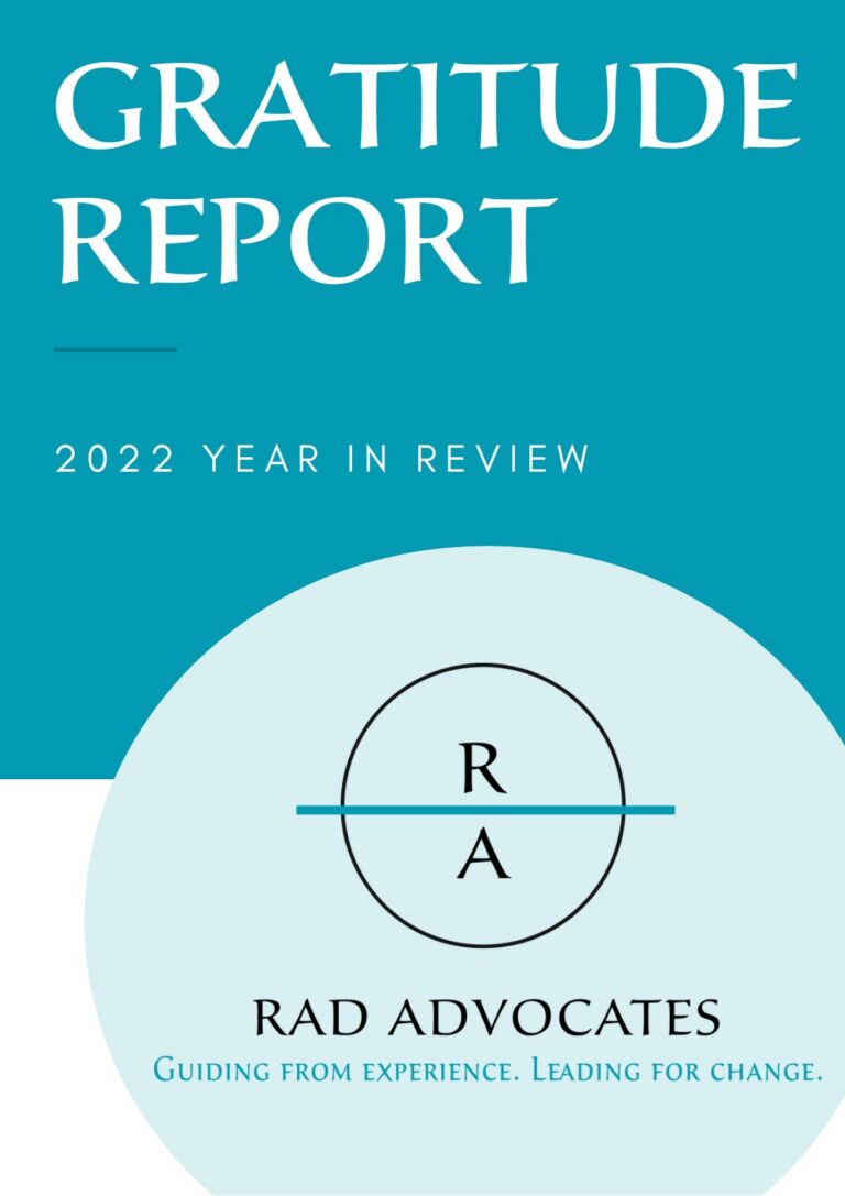 Cover of the RAD Advocates 2022 Annual Gratitude Report