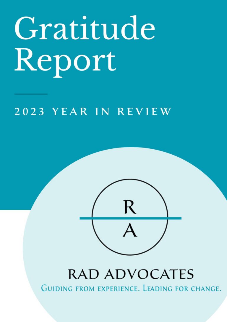 Cover of the RAD Advocates 2023 Annual Gratitude Report